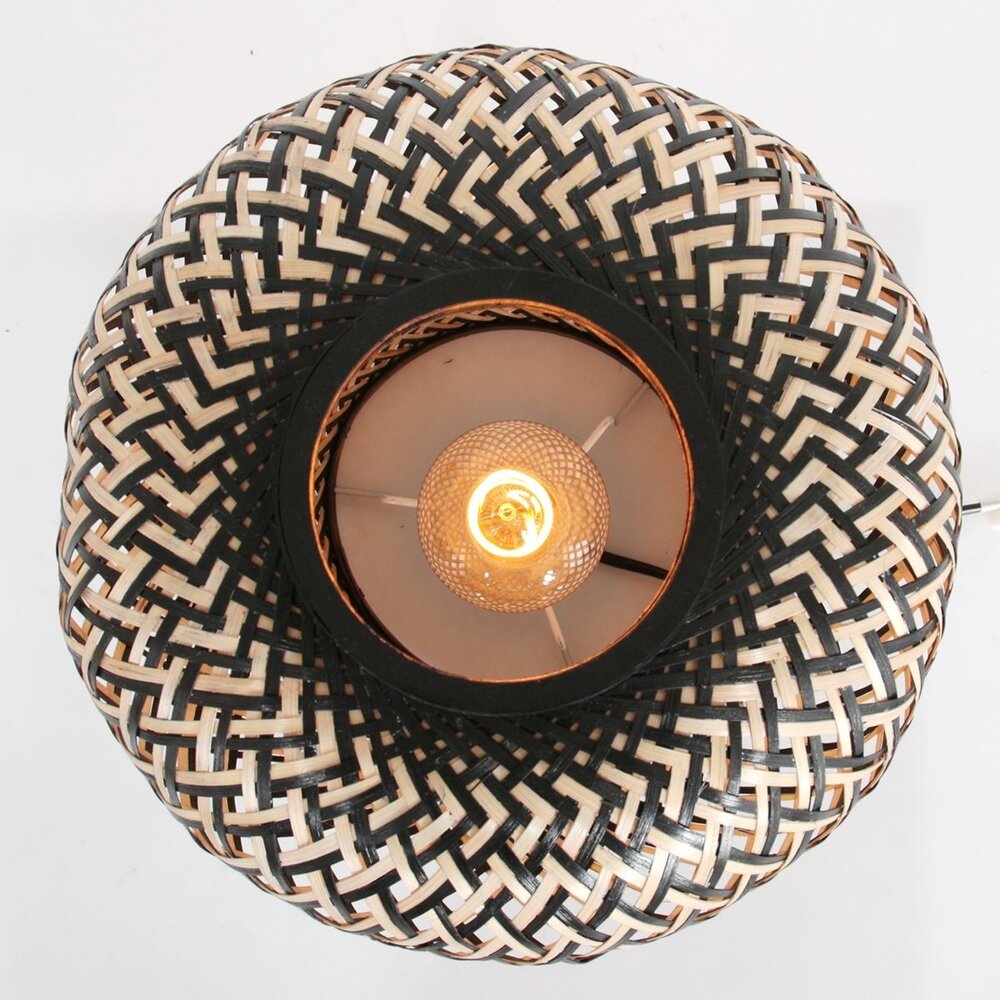 Anne Light & home Tischlampe Labyrinth H 30 cm Bambus schwarz beige Anne Light & home Tischlampe Labyrinth H 30 cm Bambus schwarz beige