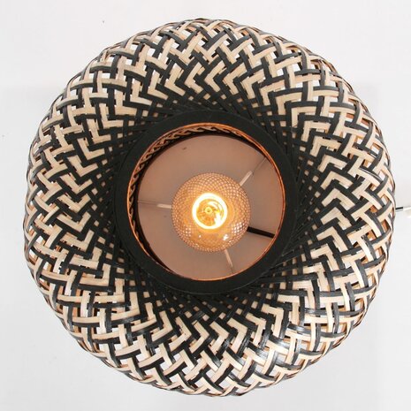 Anne Light & home Tischlampe Labyrinth H 30 cm Bambus schwarz beige Anne Light & home Tischlampe Labyrinth H 30 cm Bambus schwarz beige