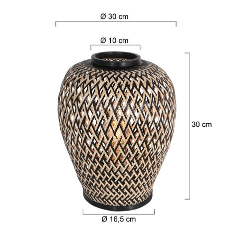 Anne Light & home Tischlampe Labyrinth H 30 cm Bambus schwarz beige Anne Light & home Tischlampe Labyrinth H 30 cm Bambus schwarz beige