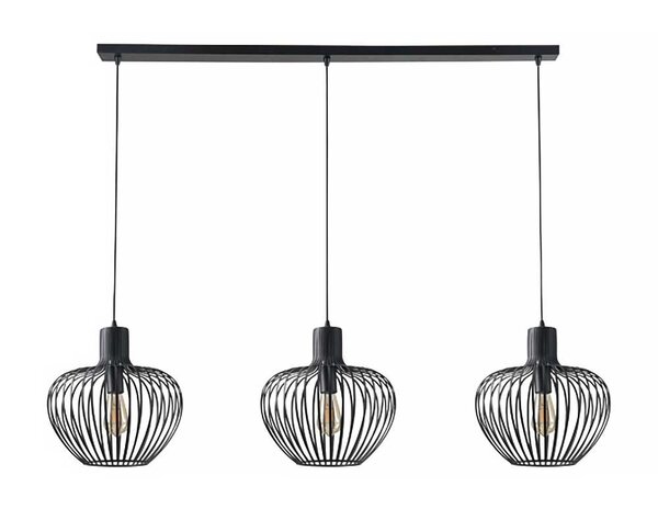 Freelight Hängeleuchte Arraffone 3-Licht L 140 cm Ø 30 cm schwarz Freelight Hängeleuchte Arraffone 3-Licht L 140 cm Ø 30 cm schwarz