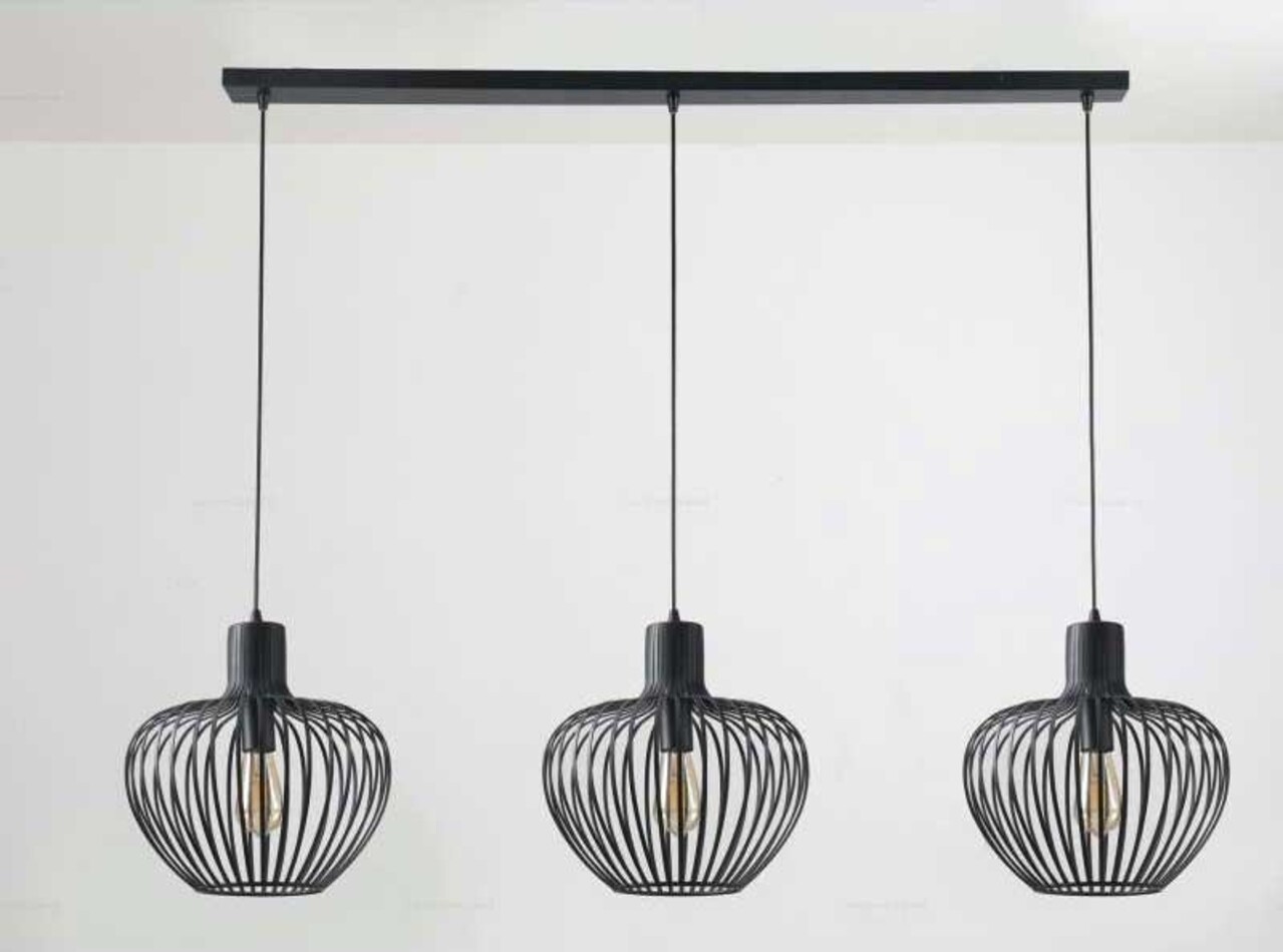 Freelight Hängeleuchte Arraffone 3-Licht L 140 cm Ø 30 cm schwarz Freelight Hängeleuchte Arraffone 3-Licht L 140 cm Ø 30 cm schwarz