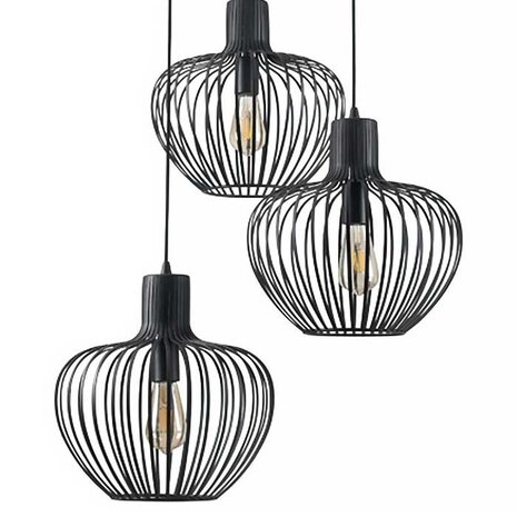 Freelight Hängeleuchte Arraffone 3-Licht Ø 40 cm schwarz Freelight Hängeleuchte Arraffone 3-Licht Ø 40 cm schwarz