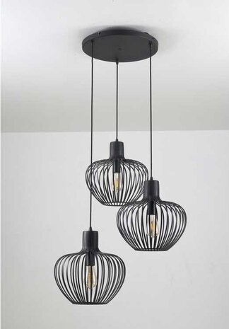 Freelight Hängeleuchte Arraffone 3-Licht Ø 40 cm schwarz Freelight Hängeleuchte Arraffone 3-Licht Ø 40 cm schwarz