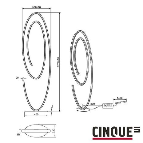 Cinque Stehleuchte Ciola H 175 cm schwarz Cinque Stehleuchte Ciola H 175 cm schwarz