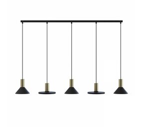 Nowodvorski Hängeleuchte Hermanos 5 Licht L 132 cm Schwarz - Gold Nowodvorski Hängeleuchte Hermanos 5 Licht L 132 cm Schwarz - Gold
