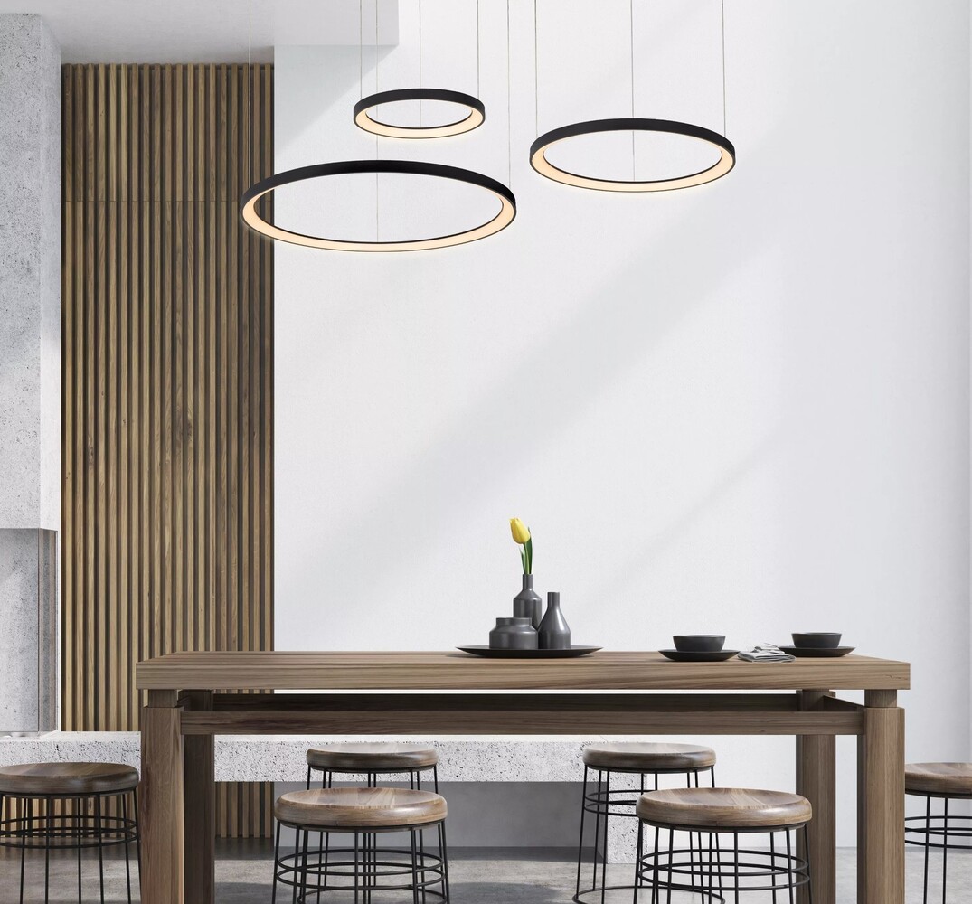 Lucide VIDAL - Hängeleuchte - Ø 78 cm - LED Dimb. - 1x120W 2700K - Schwarz Lucide VIDAL - Hängeleuchte - Ø 78 cm - LED Dimb. - 1x120W 2700K - Schwarz