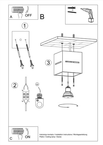 Sollux Deckenleuchte Lobo weiß