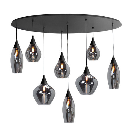 Highlight Hängeleuchte Cambio 8-fach oval L 100 cm schwarz Highlight Hängeleuchte Cambio 8-fach oval L 100 cm schwarz