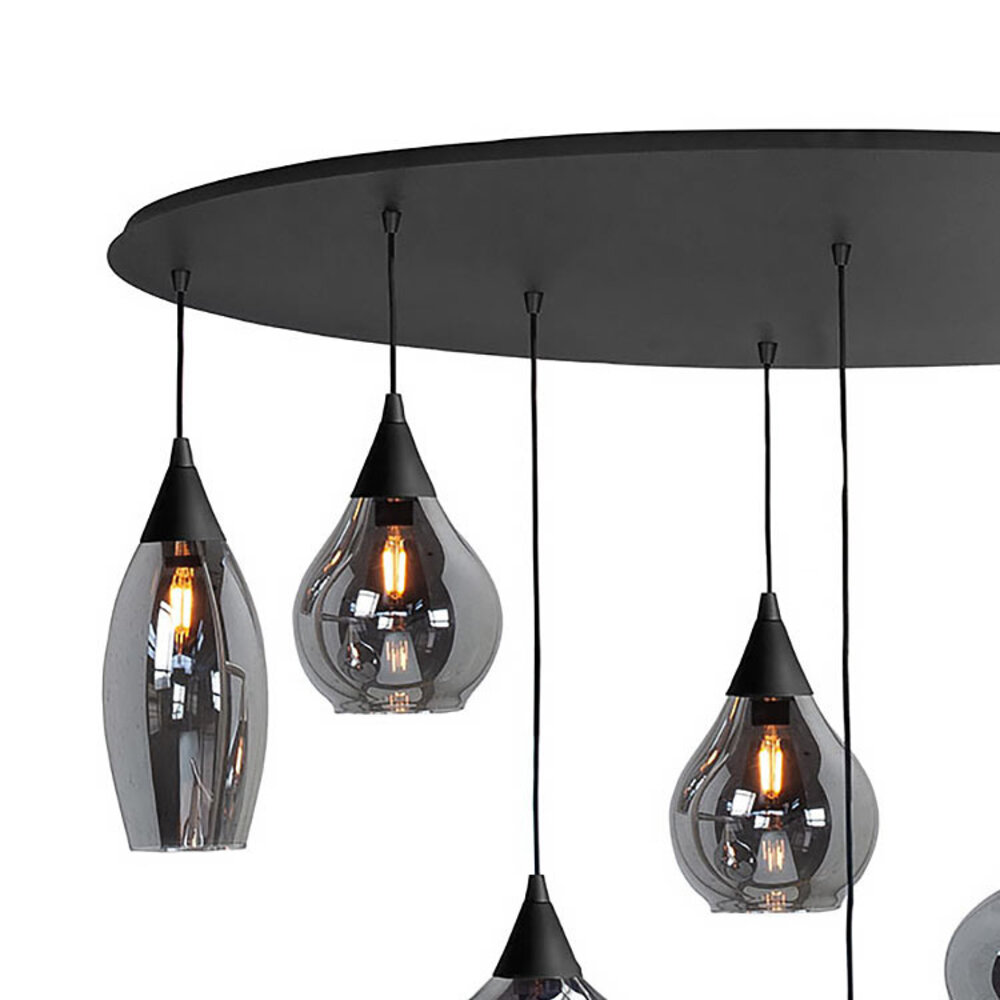 Highlight Hängeleuchte Cambio 8-fach oval L 100 cm schwarz Highlight Hängeleuchte Cambio 8-fach oval L 100 cm schwarz