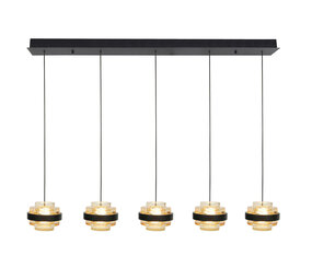 Highlight Pendelleuchte Dynasty 5-Licht L 105 cm champagner-schwarz Highlight Pendelleuchte Dynasty 5-Licht L 105 cm champagner-schwarz