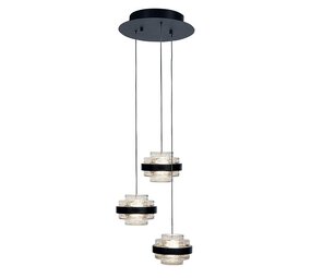 Highlight Pendelleuchte Dynasty 3-Licht Ø 26 cm klar-schwarz Highlight Pendelleuchte Dynasty 3-Licht Ø 26 cm klar-schwarz