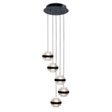 Highlight Pendelleuchte Dynasty 5-Licht Ø 34 cm klar-schwarz Highlight Pendelleuchte Dynasty 5-Licht Ø 34 cm klar-schwarz