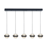 Highlight Pendelleuchte Dynasty 5-Licht L 105 cm klar-schwarz Highlight Pendelleuchte Dynasty 5-Licht L 105 cm klar-schwarz