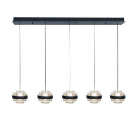 Highlight Pendelleuchte Dynasty 5-Licht L 105 cm klar-schwarz Highlight Pendelleuchte Dynasty 5-Licht L 105 cm klar-schwarz