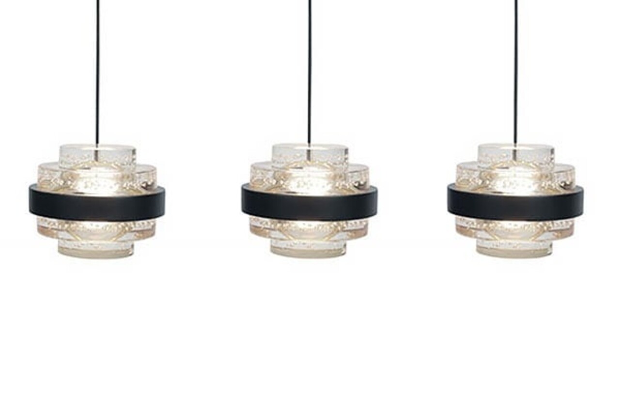 Highlight Pendelleuchte Dynasty 5-Licht L 105 cm klar-schwarz Highlight Pendelleuchte Dynasty 5-Licht L 105 cm klar-schwarz