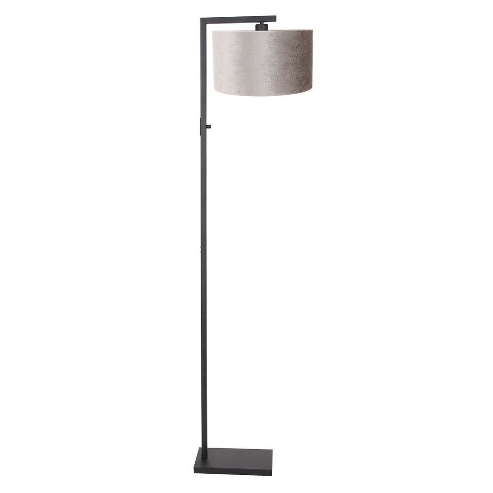 Steinhauer Stehleuchte Stang H 160 cm silberner Schirm - schwarz
