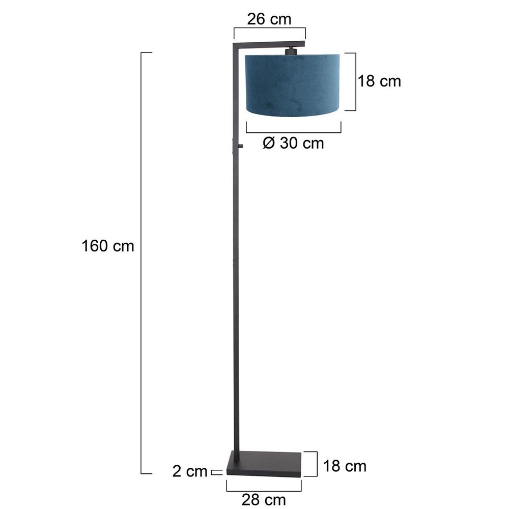 Steinhauer Stehleuchte Stang H 160 cm blau Schirm - schwarz