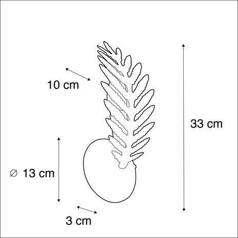 Ylumen Wandleuchte Palm 1 Blatt H 32 cm schwarz Ylumen Wandleuchte Palm 1 Blatt H 32 cm schwarz