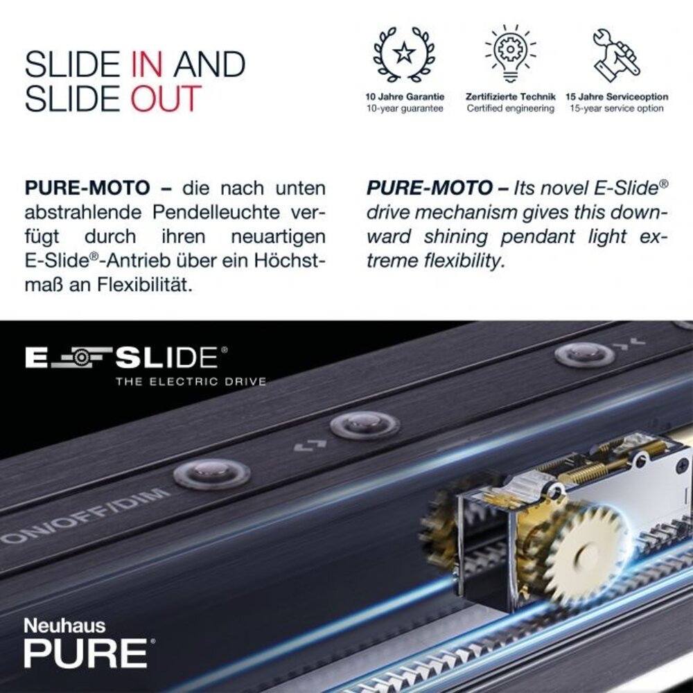 Neuhaus PURE Hängeleuchte e-Slide L 120-200 cm dunkelgrau Neuhaus PURE Hängeleuchte e-Slide L 120-200 cm dunkelgrau