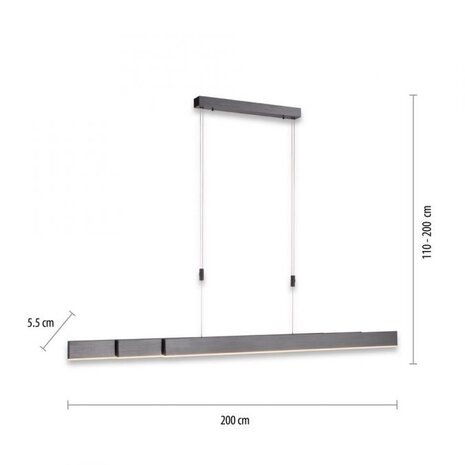 Neuhaus PURE Hängeleuchte e-Slide L 120-200 cm dunkelgrau Neuhaus PURE Hängeleuchte e-Slide L 120-200 cm dunkelgrau