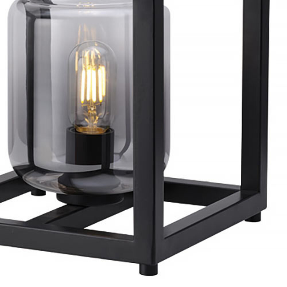 Freelight Tischleuchte Dentro B 26 cm Rauchglas schwarz