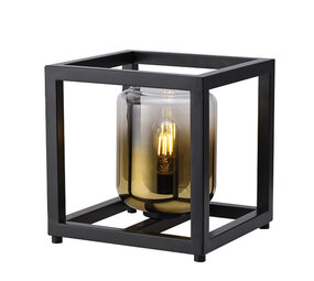 Freelight Tischleuchte Dentro B 26 cm Goldglas schwarz