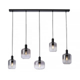 Freelight Hängeleuchte Vario 5 Licht L120 cm Rauchglas schwarz Freelight Hängeleuchte Vario 5 Licht L120 cm Rauchglas schwarz