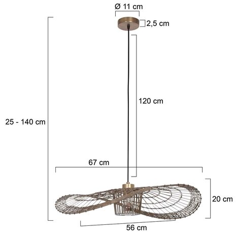 Steinhauer Hängeleuchte Chapeau L 67 x B 56 cm Bronze Steinhauer Hängeleuchte Chapeau L 67 x B 56 cm Bronze