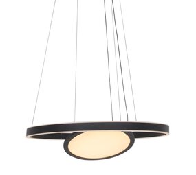 Steinhauer Ringlux 2-Licht Ø 60 cm schwarze Pendelleuchte