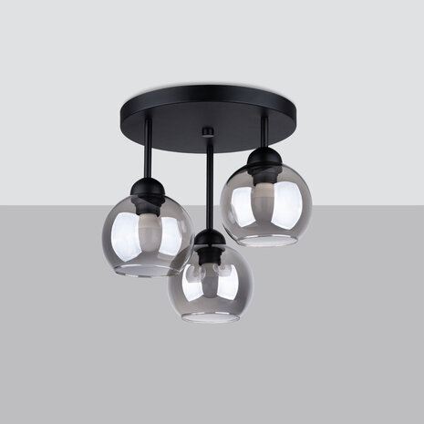 Sollux Deckenleuchte Alino 3-Licht Ø 30 cm schwarz Sollux Deckenleuchte Alino 3-Licht Ø 30 cm schwarz
