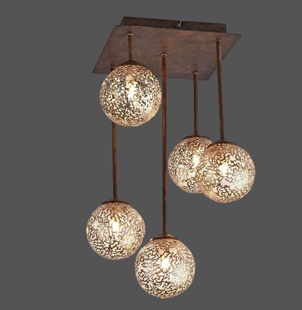 Paul Neuhaus Deckenleuchte Greta 5 Licht B 27 cm braun