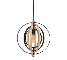 Anne Light & home Hängeleuchte Muoversi Ø 45 cm Holz schwarz Anne Light & home Hängeleuchte Muoversi Ø 45 cm Holz schwarz