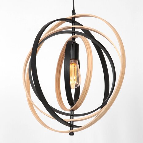 Anne Light & home Hängeleuchte Muoversi Ø 45 cm Holz schwarz Anne Light & home Hängeleuchte Muoversi Ø 45 cm Holz schwarz