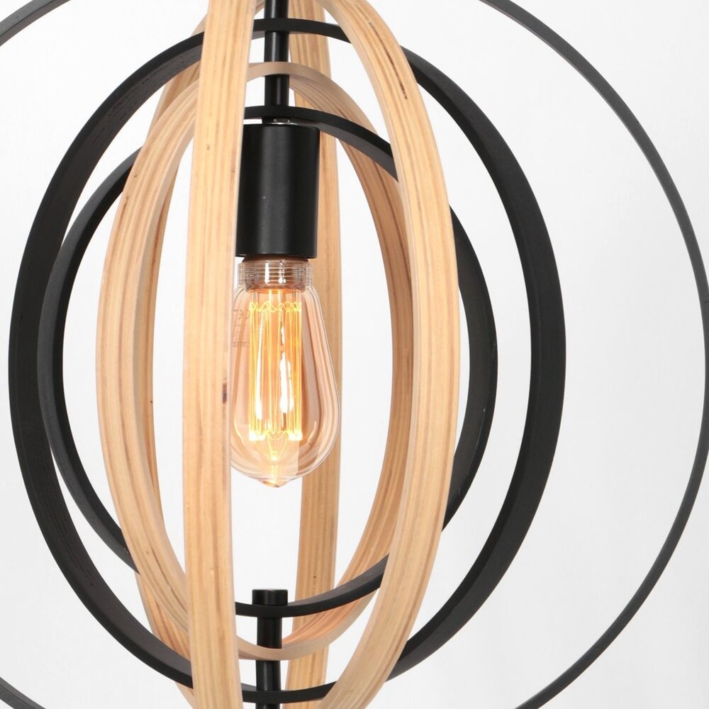 Anne Light & home Hängeleuchte Muoversi Ø 45 cm Holz schwarz Anne Light & home Hängeleuchte Muoversi Ø 45 cm Holz schwarz