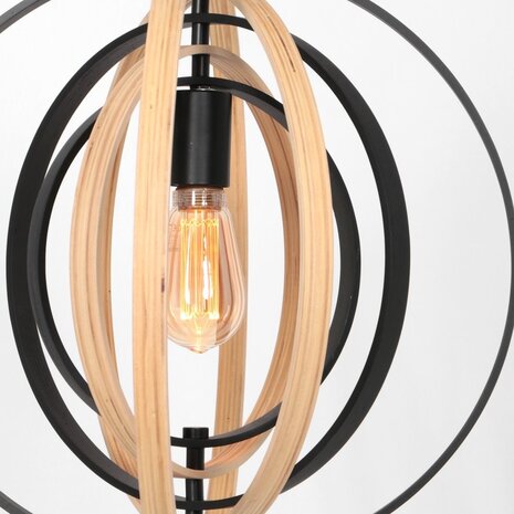Anne Light & home Hängeleuchte Muoversi Ø 45 cm Holz schwarz Anne Light & home Hängeleuchte Muoversi Ø 45 cm Holz schwarz