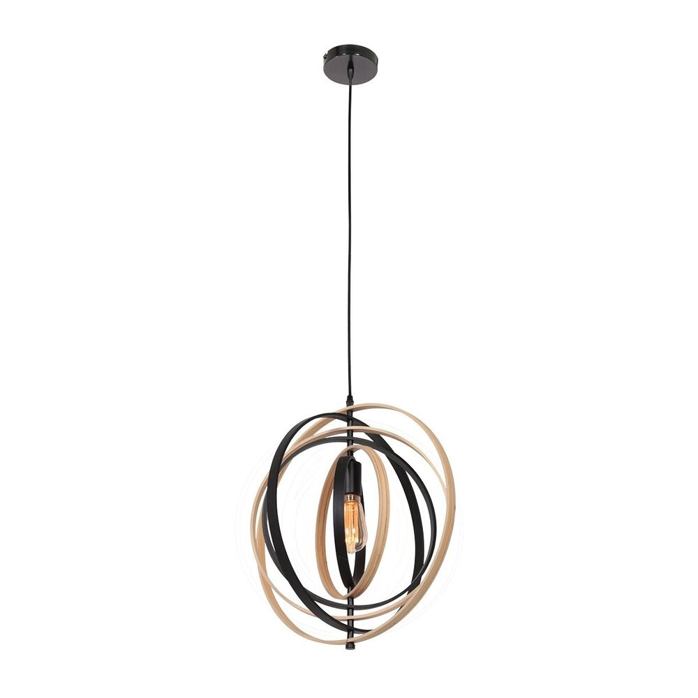 Anne Light & home Hängeleuchte Muoversi Ø 45 cm Holz schwarz Anne Light & home Hängeleuchte Muoversi Ø 45 cm Holz schwarz