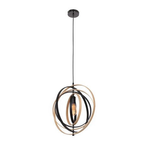Anne Light & home Hängeleuchte Muoversi Ø 45 cm Holz schwarz Anne Light & home Hängeleuchte Muoversi Ø 45 cm Holz schwarz