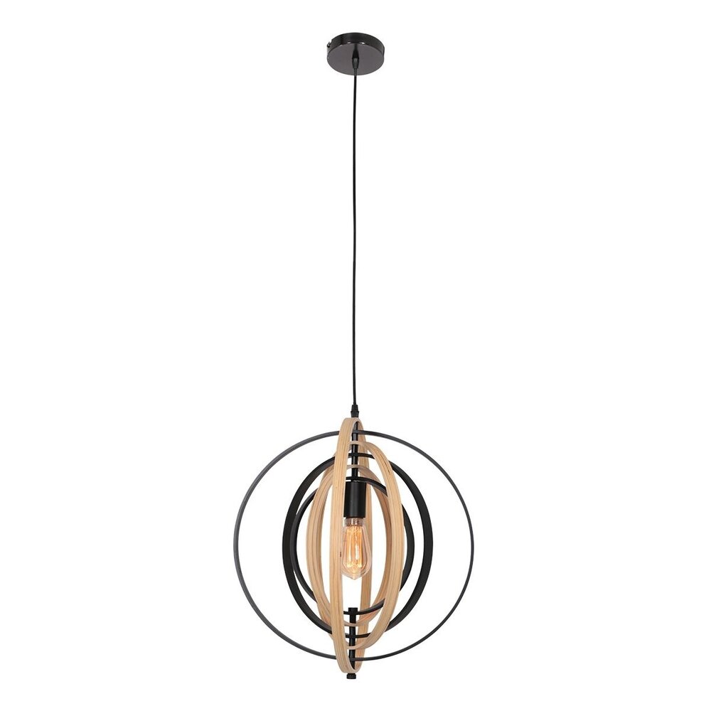 Anne Light & home Hängeleuchte Muoversi Ø 45 cm Holz schwarz Anne Light & home Hängeleuchte Muoversi Ø 45 cm Holz schwarz