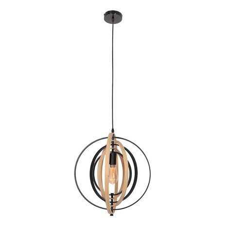 Anne Light & home Hängeleuchte Muoversi Ø 45 cm Holz schwarz Anne Light & home Hängeleuchte Muoversi Ø 45 cm Holz schwarz