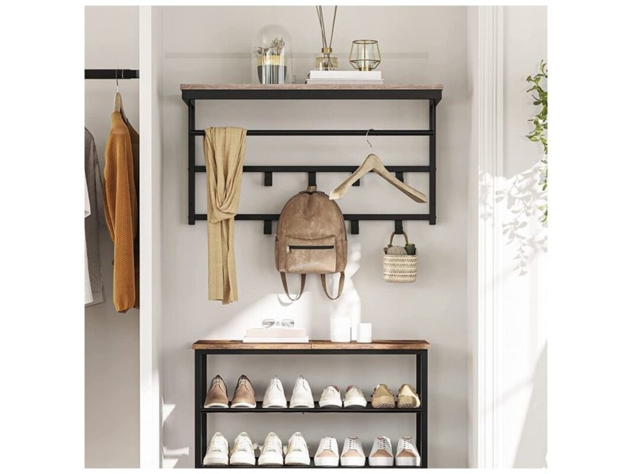 Ylumen Kleiderständer Wesly B 80 cm H 42 cm Grau Schwarz Ylumen Kleiderständer Wesly B 80 cm H 42 cm Grau Schwarz