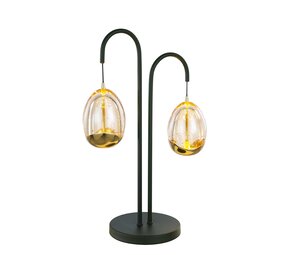 Highlight Tischleuchte Golden Egg 2 Leuchten H 48 cm Bernstein-schwarz Highlight Tischleuchte Golden Egg 2 Leuchten H 48 cm Bernstein-schwarz