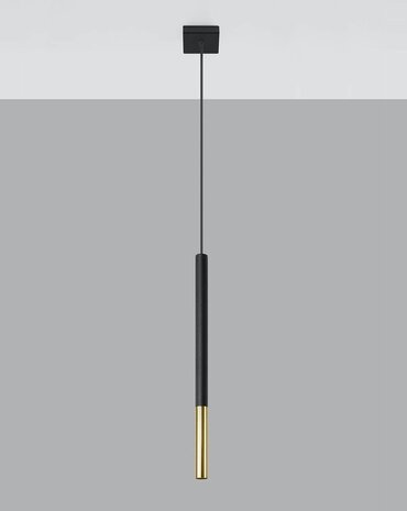 Sollux Hängeleuchte Mozaica 1 Licht gold schwarz