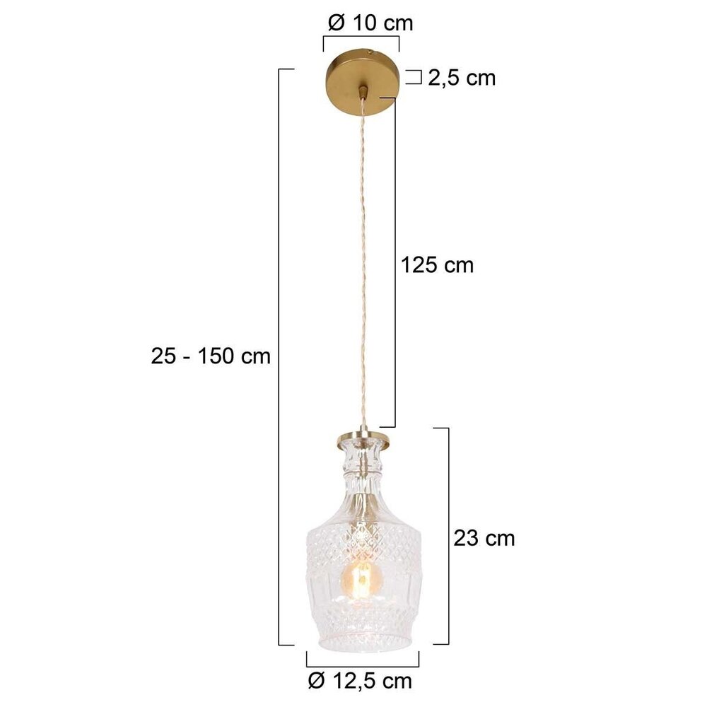 Mexlite Hängeleuchte Grazio Glas Ø 12.5 cm Matt Gold Mexlite Hängeleuchte Grazio Glas Ø 12.5 cm Matt Gold