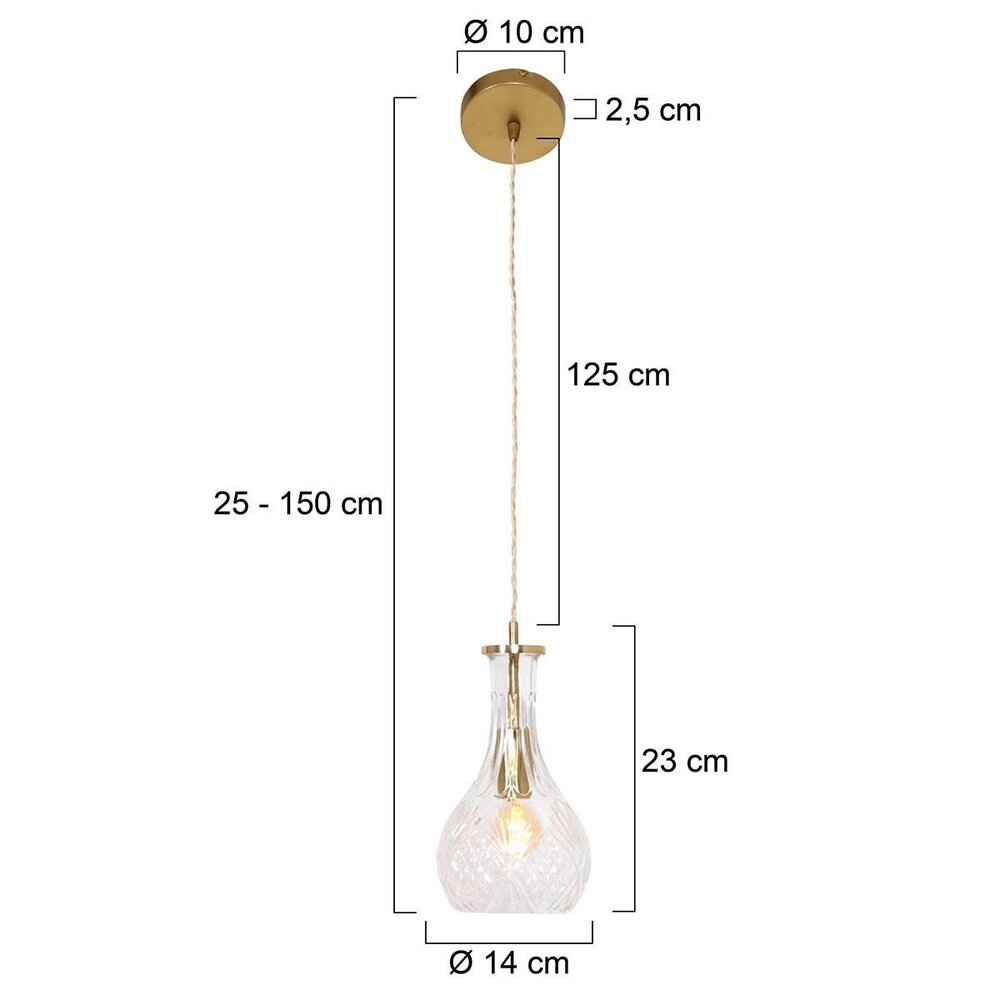 Mexlite Hängeleuchte Grazio Glas Ø 14 cm matt gold Mexlite Hängeleuchte Grazio Glas Ø 14 cm matt gold