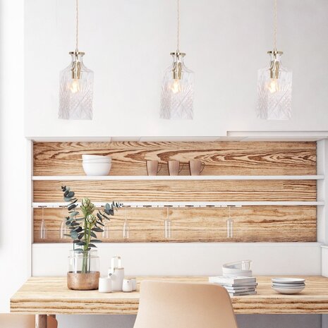 Mexlite Hängeleuchte Grazio Glas Ø 10 cm matt gold