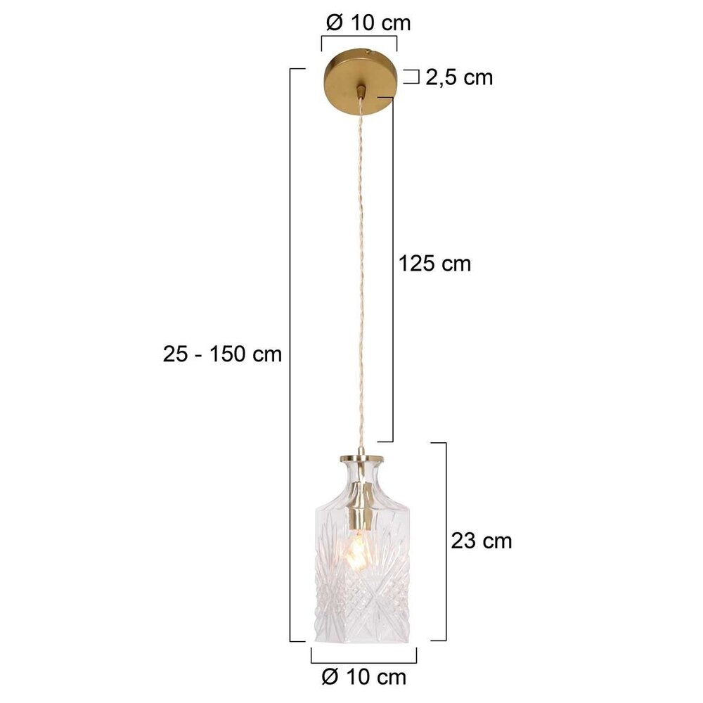 Mexlite Hängeleuchte Grazio Glas Ø 10 cm matt gold