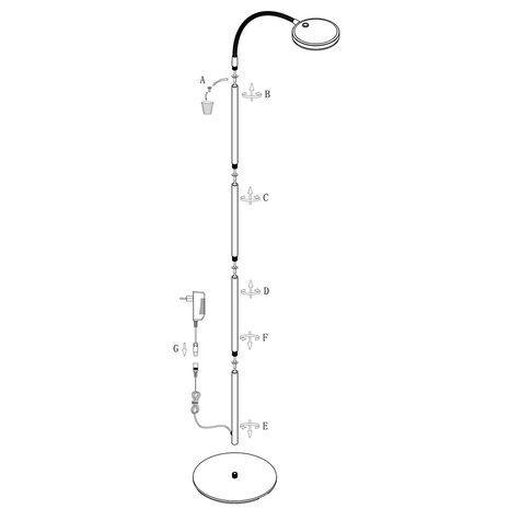 Mexlite Stehleuchte Platu H 132 cm Chrom matt Mexlite Stehleuchte Platu H 132 cm Chrom matt