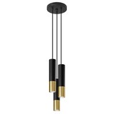 Sollux Hängeleuchte Loopez 3 Licht Ø 20 cm Schwarz Gold Sollux Hängeleuchte Loopez 3 Licht Ø 20 cm Schwarz Gold