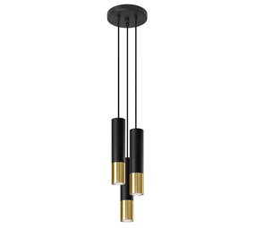 Sollux Hängeleuchte Loopez 3 Licht Ø 20 cm Schwarz Gold Sollux Hängeleuchte Loopez 3 Licht Ø 20 cm Schwarz Gold