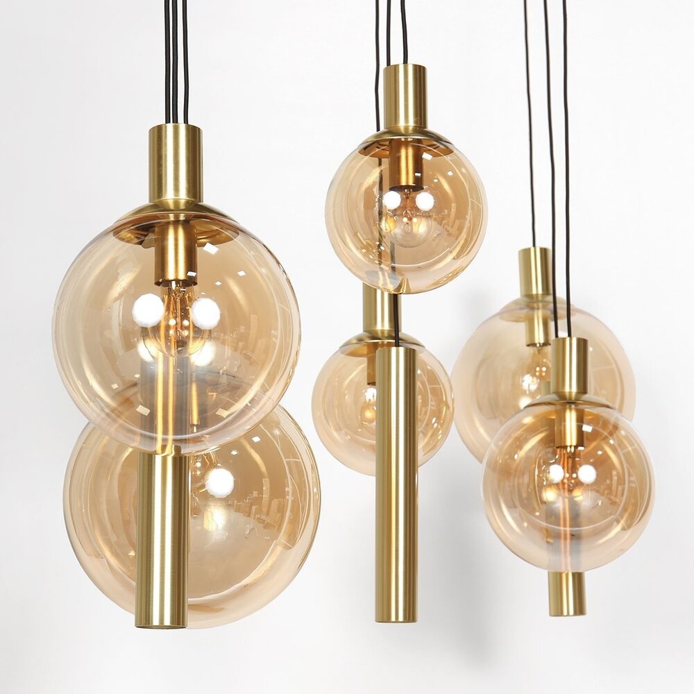 Steinhauer Hängeleuchte bollique L 140 cm B 25 cm 9 Lichter 3799 Messing Steinhauer Hängeleuchte bollique L 140 cm B 25 cm 9 Lichter 3799 Messing